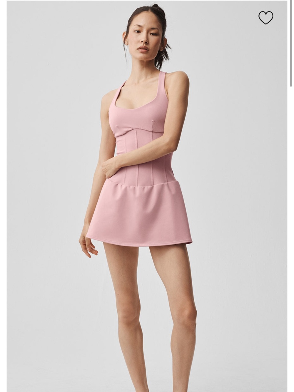 ALO Yoga Pale Pink Corset-Style Fit & Flare Dress